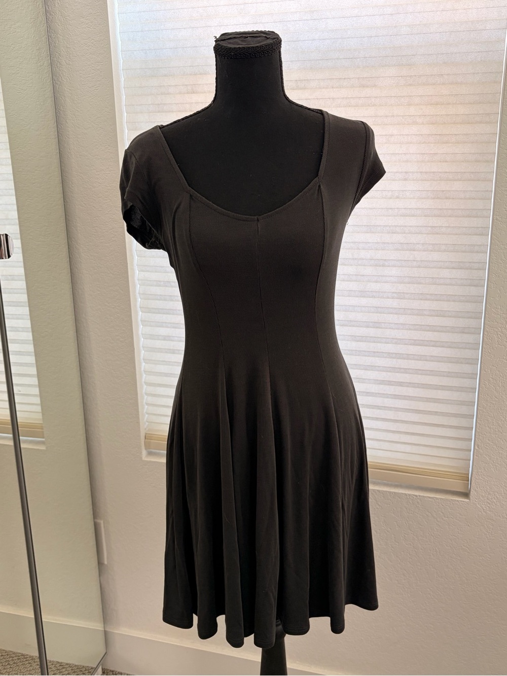 Xhilaration Black Scoop Neck Fit & Flare Mini Dress